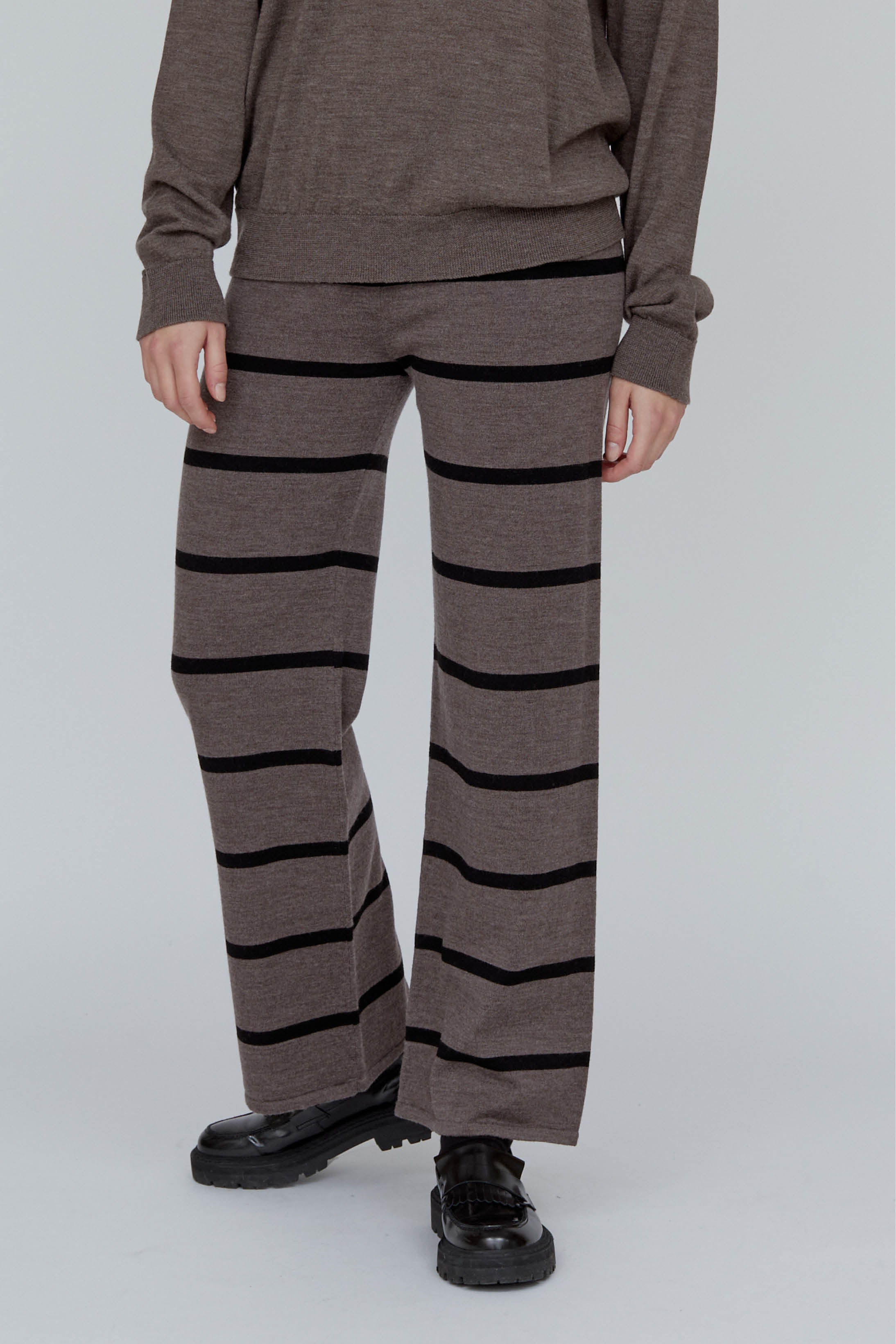 Basic Apparel Vera Wide Pants Pants 634 Brown Melange / Black